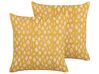 Set of 2 Cotton Cushions Leaf Pattern 45 x 45 cm Yellow GINNALA_839107