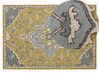 Teppich Wolle gelb / blau 140 x 200 cm orientalisches Muster Kurzflor MUCUR_830692