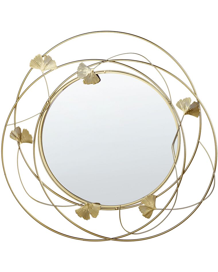 Okrúhle nástenné zrkadlo kovové ø 47 cm zlaté ANGLET_904363