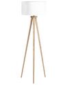 Lampada da pavimento bianco e legno chiaro 304 cm NITRA_803395