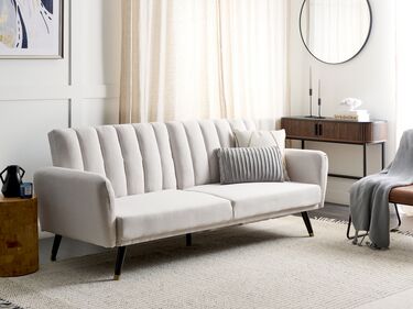 Fabric Sofa Bed Beige VIMMERBY