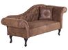 Right Hand Chaise Lounge Faux Suede Brown LATTES_738796