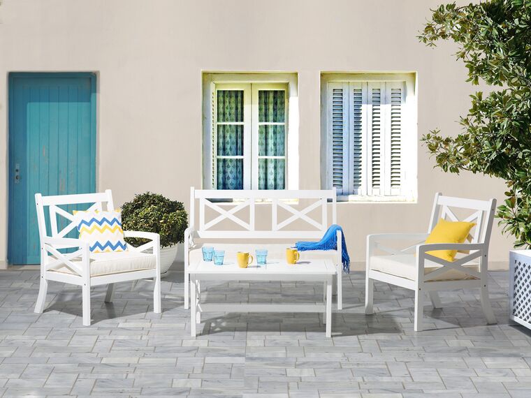 Wooden Garden Table White BALTIC Beliani.co.uk