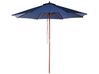 Sombrilla de poliéster azul marino/madera oscura 270 cm TOSCANA_677630