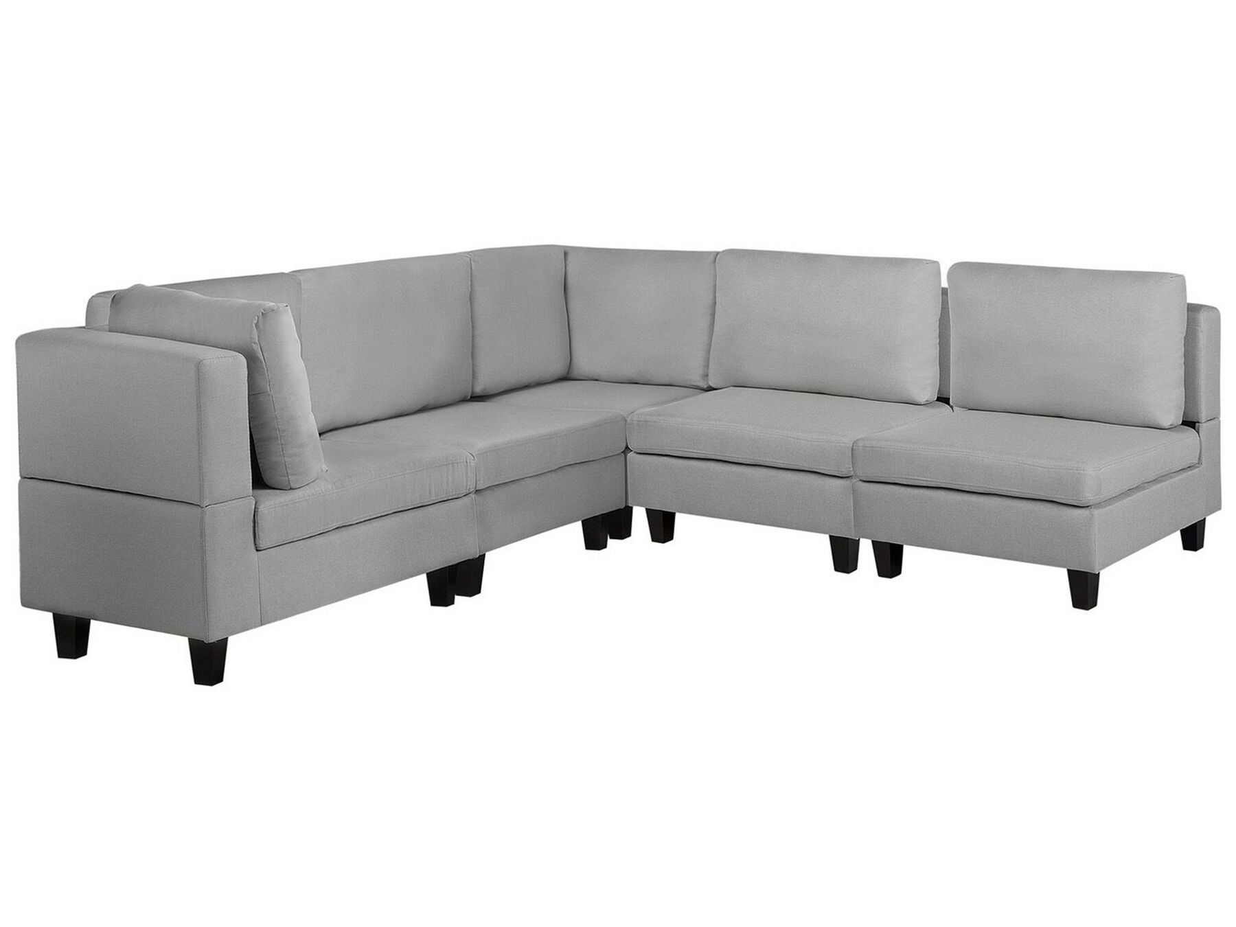 5 Seater Modular Fabric Corner Sofa Light Grey FEVIK Beliani.co.uk