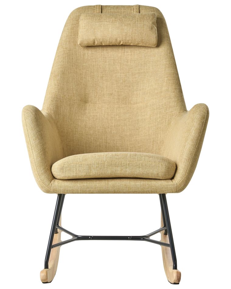 Fabric Rocking Chair Yellow ARRIE Beliani.co.uk