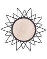 Rattanowe okrągłe lustro ścienne słońce ⌀ 61 cm czarne AROEK_822224