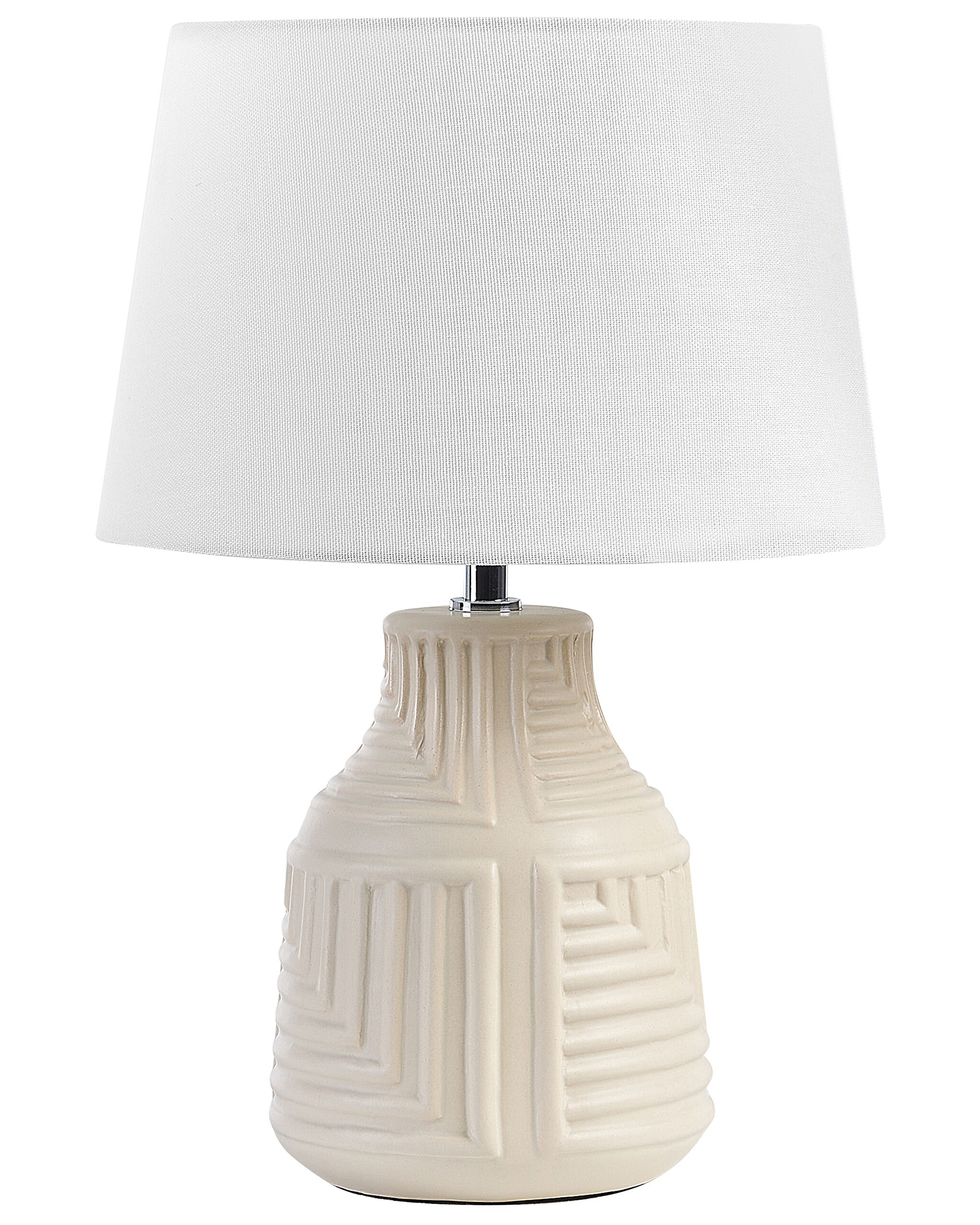 Lampa stołowa ceramiczna beżowa OZAMA_842988