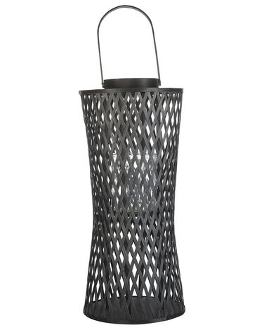 Bambusová lucerna na svíčku 58 cm černá MACTAN