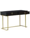 Home Office Desk / 2 Drawer Console Table Black with Gold WESTPORT_845247