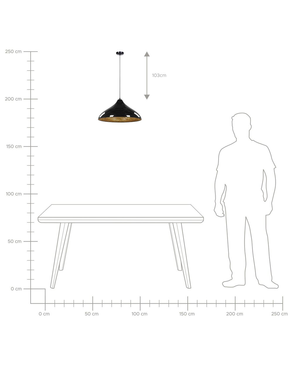 Lampe suspension en bois sombre à LED avec variateur STEWARTS 