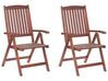 Lot de 2 chaises de jardin bois foncé TOSCANA_779686