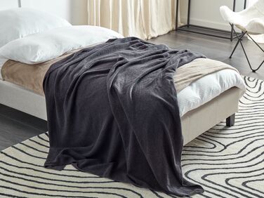 Cotton Blanket 130 x 180 cm Dark Grey ASAKA