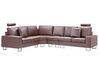 Right Hand Corner Leather Sofa Brown STOCKHOLM _103596