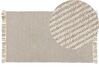 Teppich beige 80 x 150 cm Streifenmuster Kurzflor zweiseitig ALADAG_807280