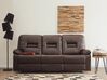 Sofa z manualną funkcją relaksu 3-osobowa ekoskóra brązowa BERGEN_681544