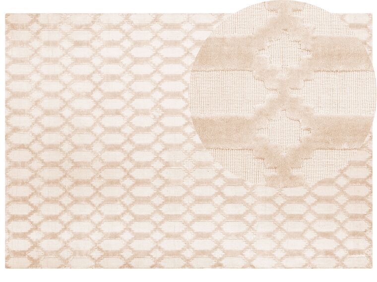 Viskózový koberec 160 x 230 cm béžový CIZRE_750499