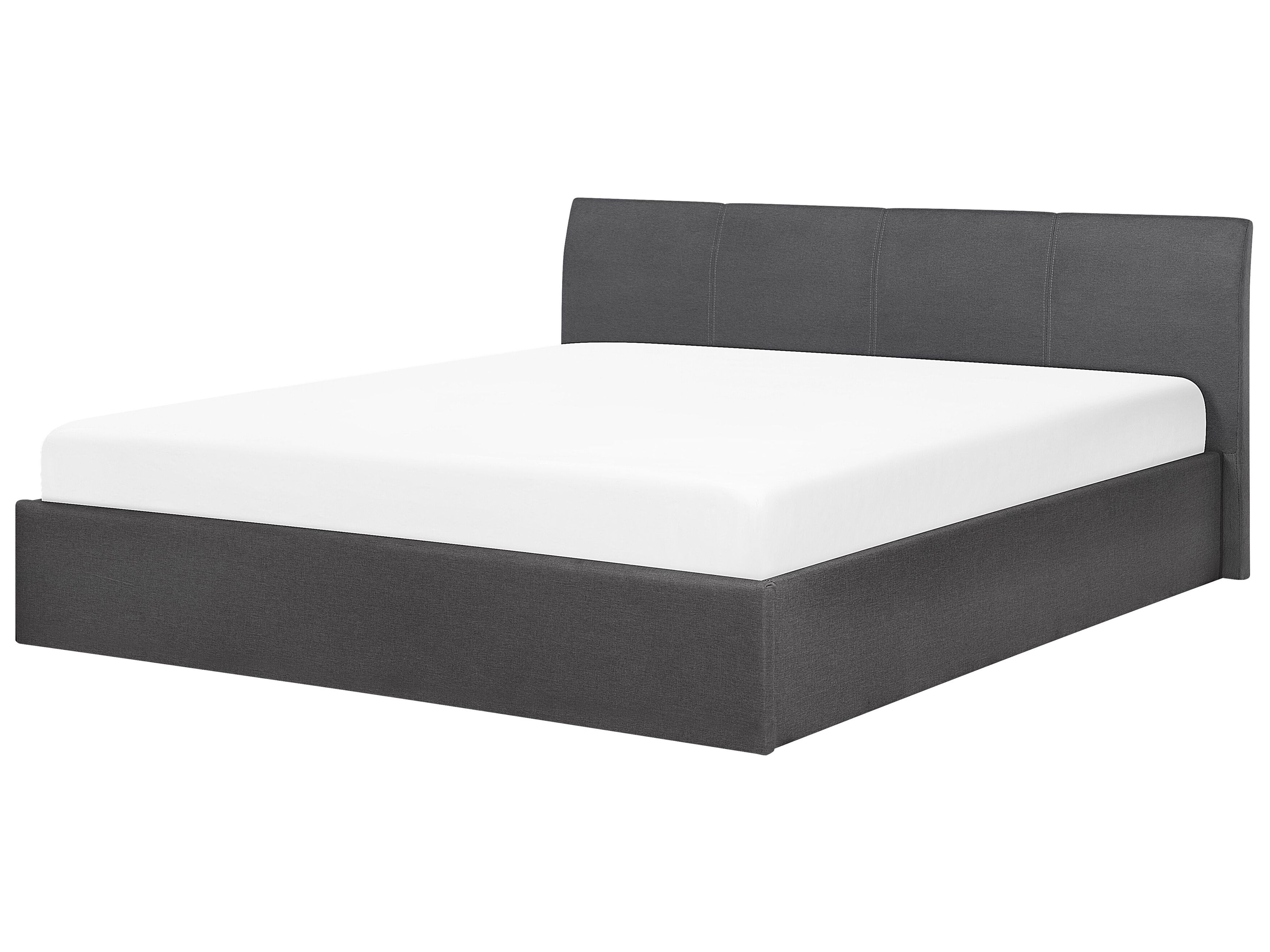 Fabric EU Super King Size Ottoman Bed Grey ORBEY Beliani.co.uk