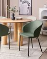 Set of 2 Fabric Dining Chairs Dark Green MASON_883560