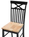 Set of 2 Wooden Dining Chairs Light Wood and Black HOUSTON_745151