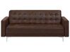 3 Seater Faux Leather Sofa Bed Brown ABERDEEN_717502