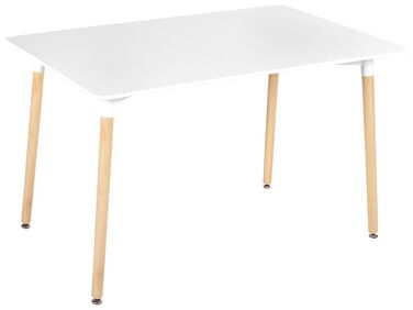Dining Table 120 x 80 cm White and Light Wood NEWBERRY