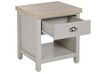 Mesa de noche 1 cajón gris claro/madera clara/plateado 45 x 40 cm CLIO_812273