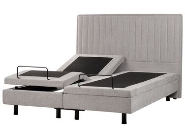 Fabric EU King Size Adjustable Bed Grey DUKE II