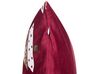 Conjunto de 2 almofadas decorativas com padrão natalício em veludo vermelho 45 x 45 cm GOLDSPRUCE_879394