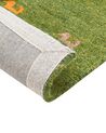 Gabbeh Teppich Wolle grün 160 x 230 cm Tiermuster Hochflor YULAFI_855761