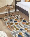 Kelim Teppich Wolle mehrfarbig 80 x 150 cm geometrisches Muster Kurzflor KASAKH_858215