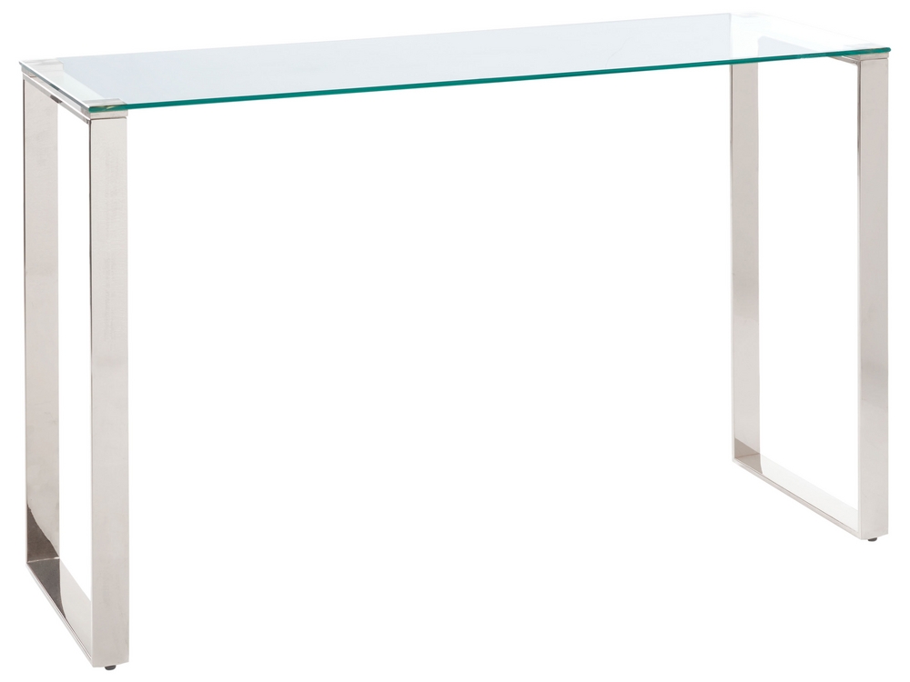 Tavolino consolle vetro temperato oro 75 x 120 cm TILON 