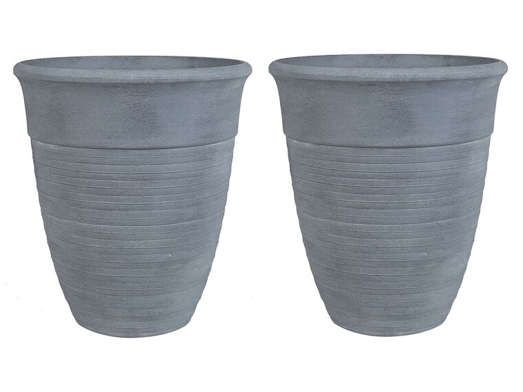 Set di 2 vasi per piante grigio ⌀ 43 cm KATALIMA_858220