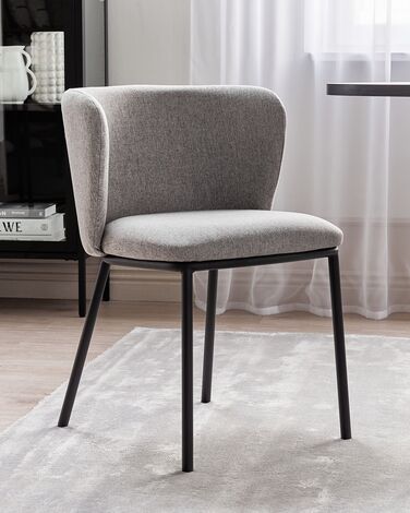 Set of 2 Fabric Dining Chairs Grey MINA