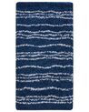 Teppich blau / weiß 80 x 150 cm Streifenmuster Shaggy TASHIR_854440