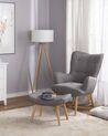 Wingback Chair with Footstool Light Grey VEJLE_689796