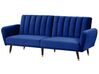 Sofa rozkładana welurowa ciemnoniebieska VIMMERBY_771578