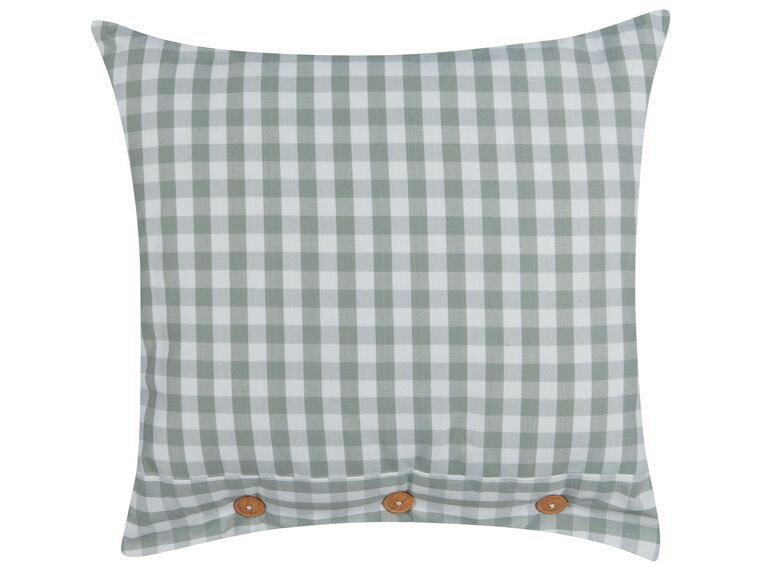 Cushion Chequered Pattern 45 x 45 cm Green and White TALYA_902061