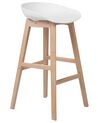 Conjunto de 2 sillas de bar blanco/madera clara MICCO_731965