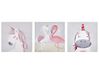 Conjunto de 3 telas com impressões em rosa e cinzento 30 x 30 cm TIMIA_819752