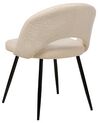 Set of 2 Boucle Dining Chairs Beige ONAGA_877471