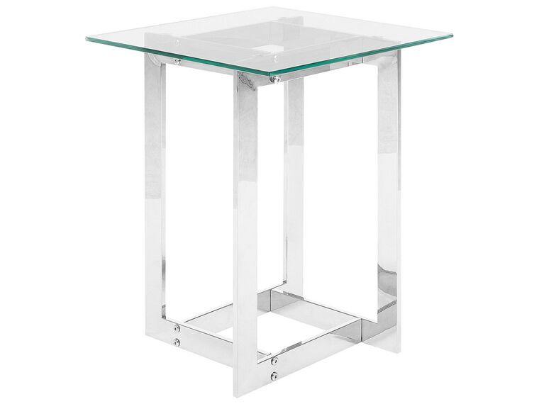 Table appoint argentée avec plateau en verre CRYSTAL_734957