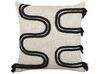 Dekokissen abstraktes Muster Baumwolle beige / schwarz 45 x 45 cm 2er Set FUCHSIA_840369