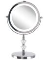 Kosmetikspiegel silber mit LED-Beleuchtung ø 20 cm LAON_810319