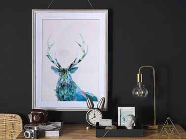 Deer Framed Wall Art 60 x 80 cm Blue KAYES