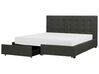 Fabric EU Super King Bed with Storage Dark Grey LA ROCHELLE_744562