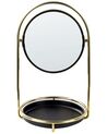 Espejo de maquillaje de metal/vidrio dorado/negro ø 15 cm INDRE_847722
