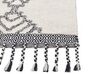 Teppich Baumwolle weiß / schwarz 80 x 150 cm geometrisches Muster Kurzflor ERAY_843962