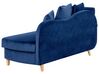 Chaise-longue à esquerda com arrumação em veludo azul marinho MERI II_914262