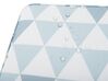 Acacia Wood Garden Bistro Set with Blue Triangles Cushions White FIJI_764266